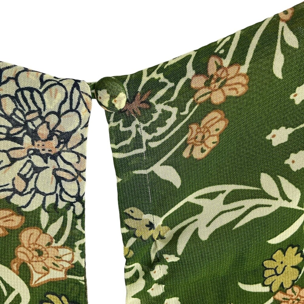 Umgee Dark Floral Bell Sleeve in Olive Green Dress Long Tunic Lined Size S - Picture 5 of 10
